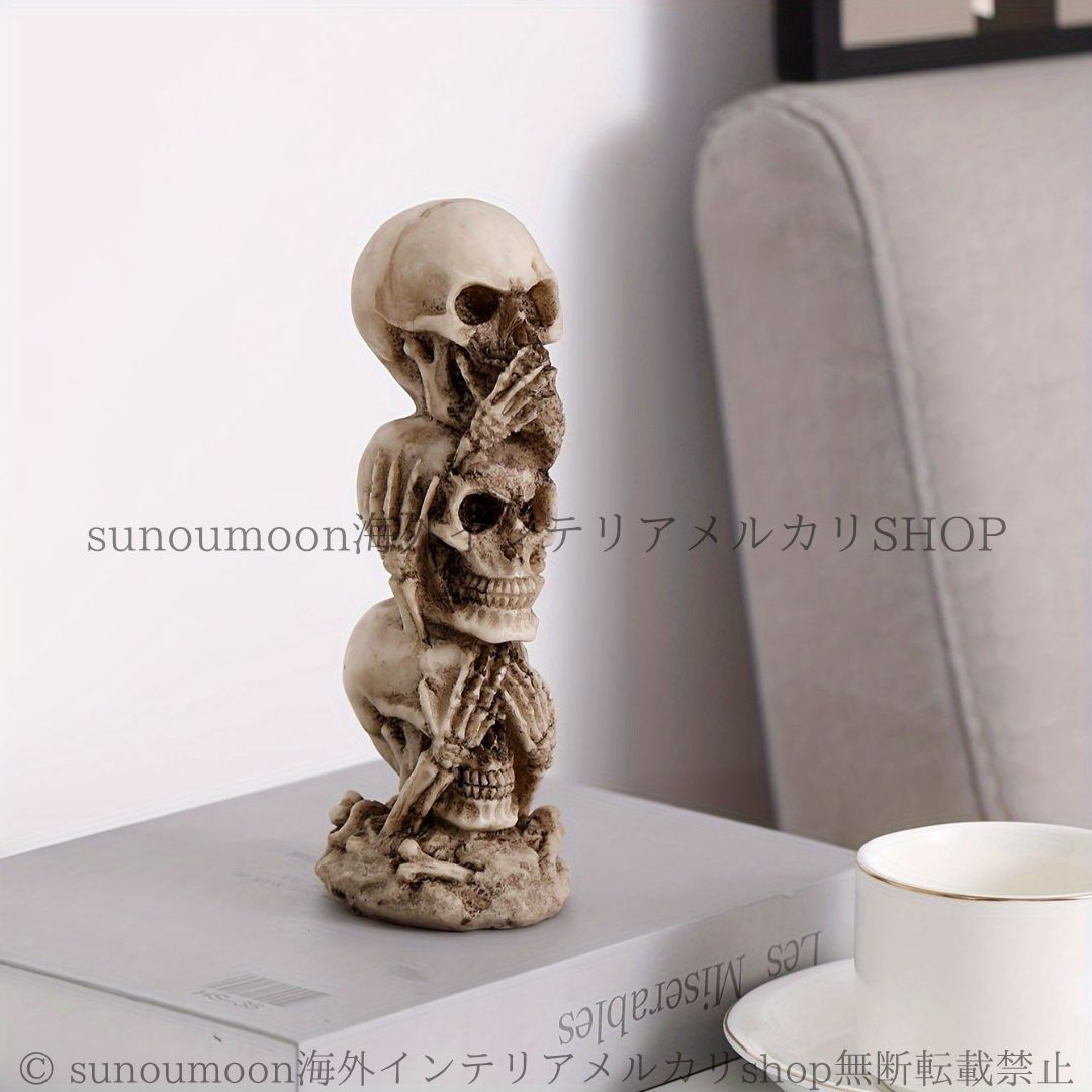 置物 骸骨 ハロウィン ハロウィーン スカルオブジェ ホワイト