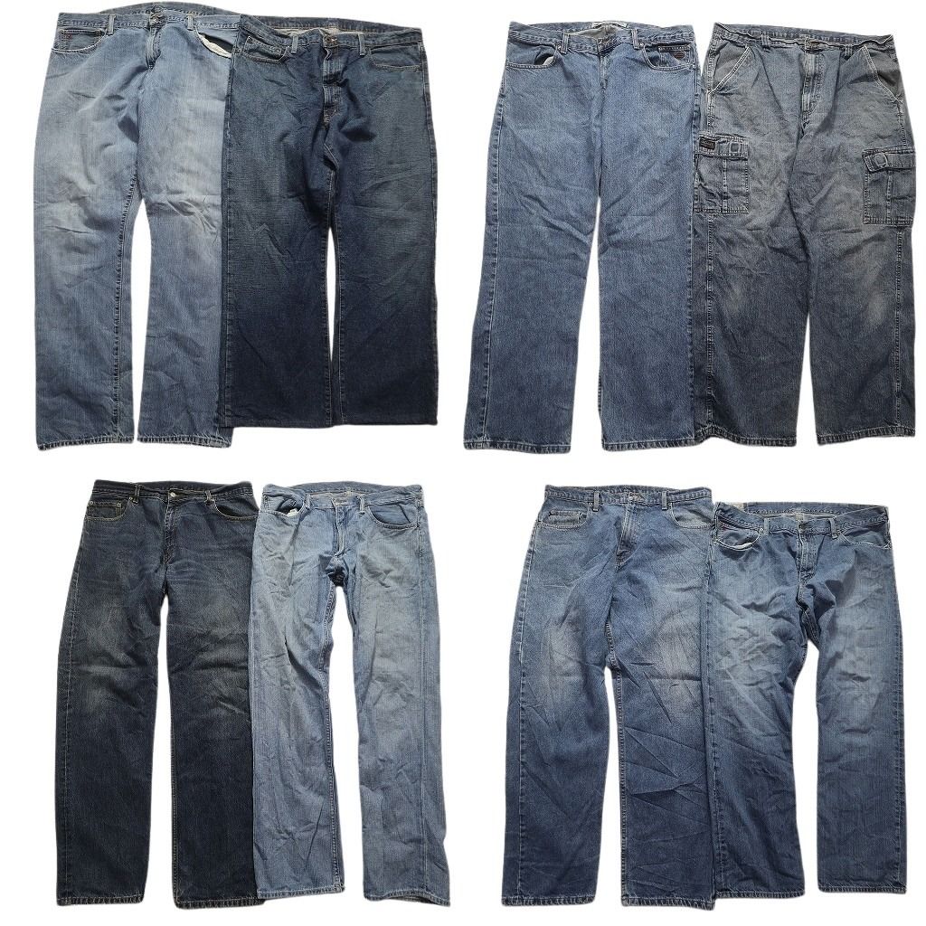 古着卸 ブランドmix デニム パンツ 8枚セット メンズ 36 |38 |40 ラルフローレン ラングラー 古着 NA6502