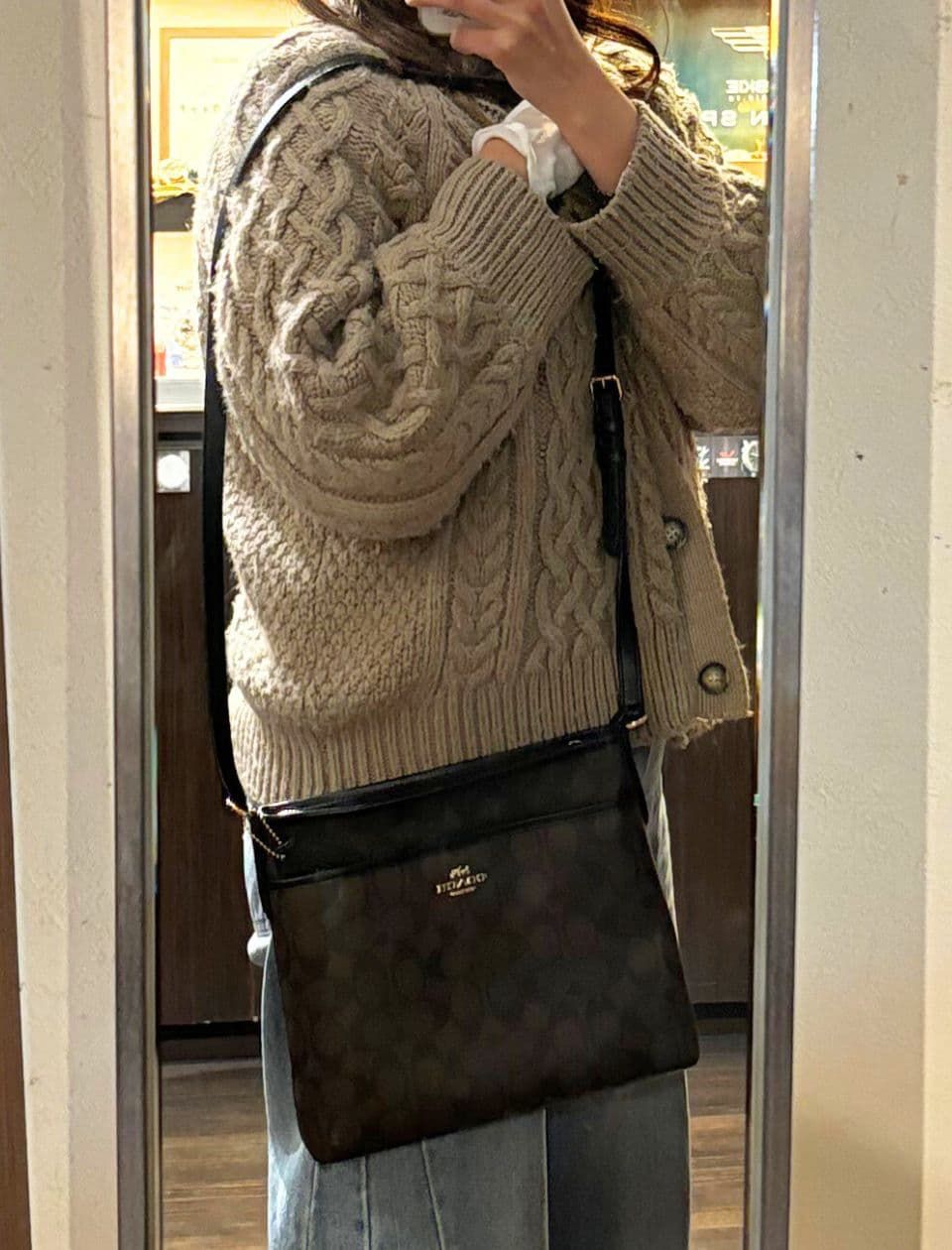 美品 COACH コーチ イーディ レザー ショルダーバッグ トートバッグ 