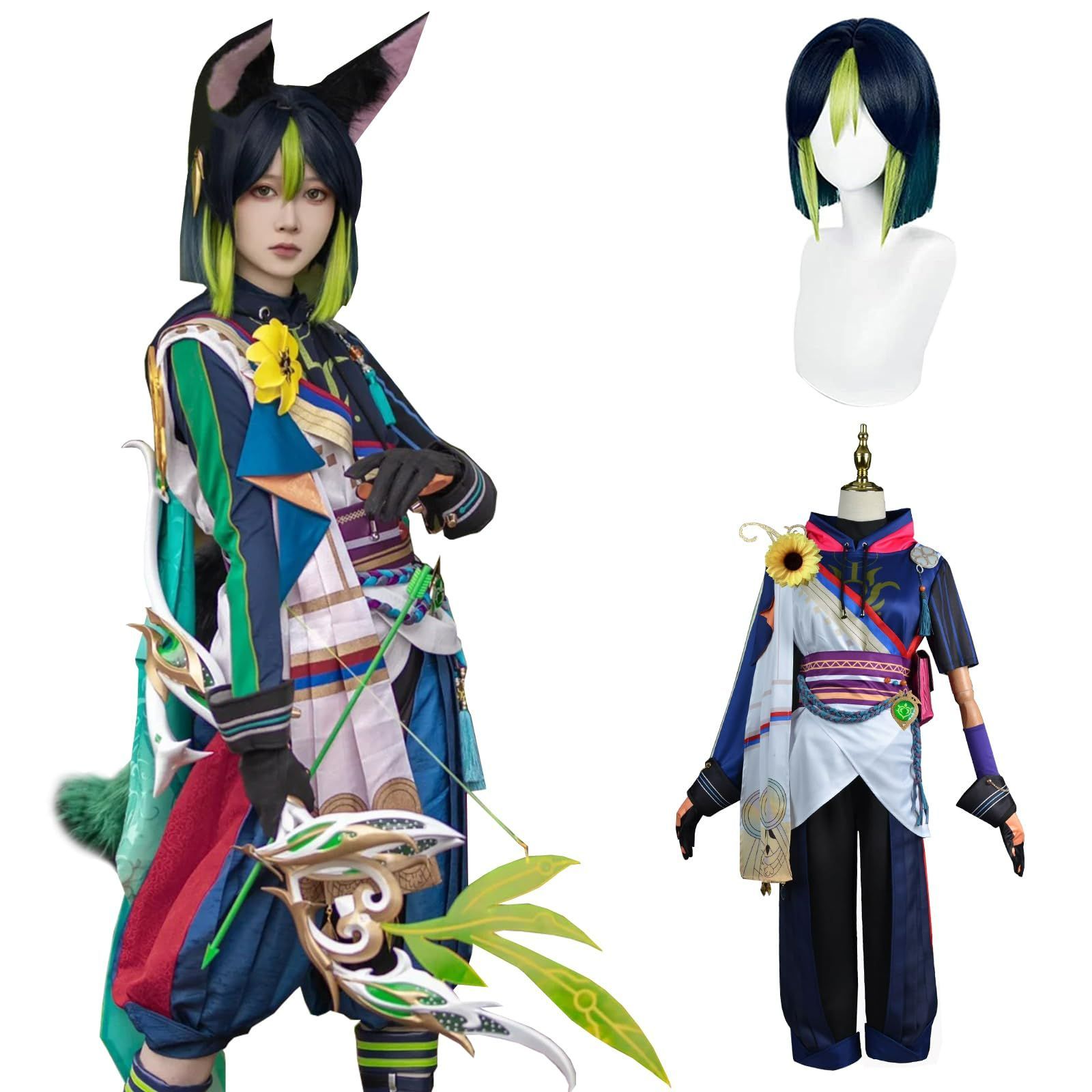 原神 ティナリ コスプレ フルセット 男装 ウイッグ