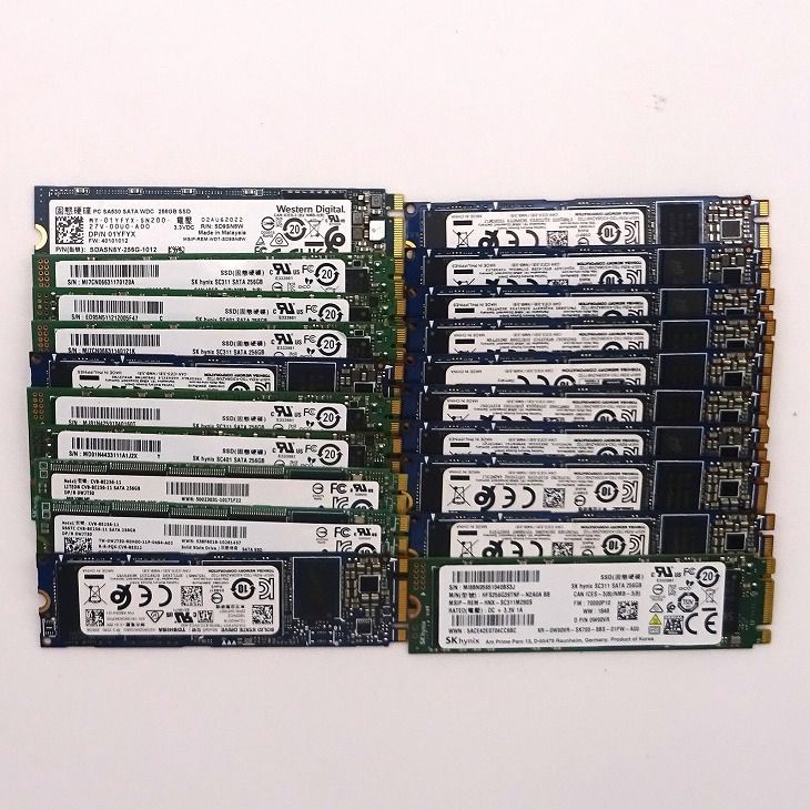 【フォロワ割】【200枚セット】SSD M.2 SATA 256GB ノートパソコン タブレット デスクトップ用 ソリッドステートドライブ おまかせ