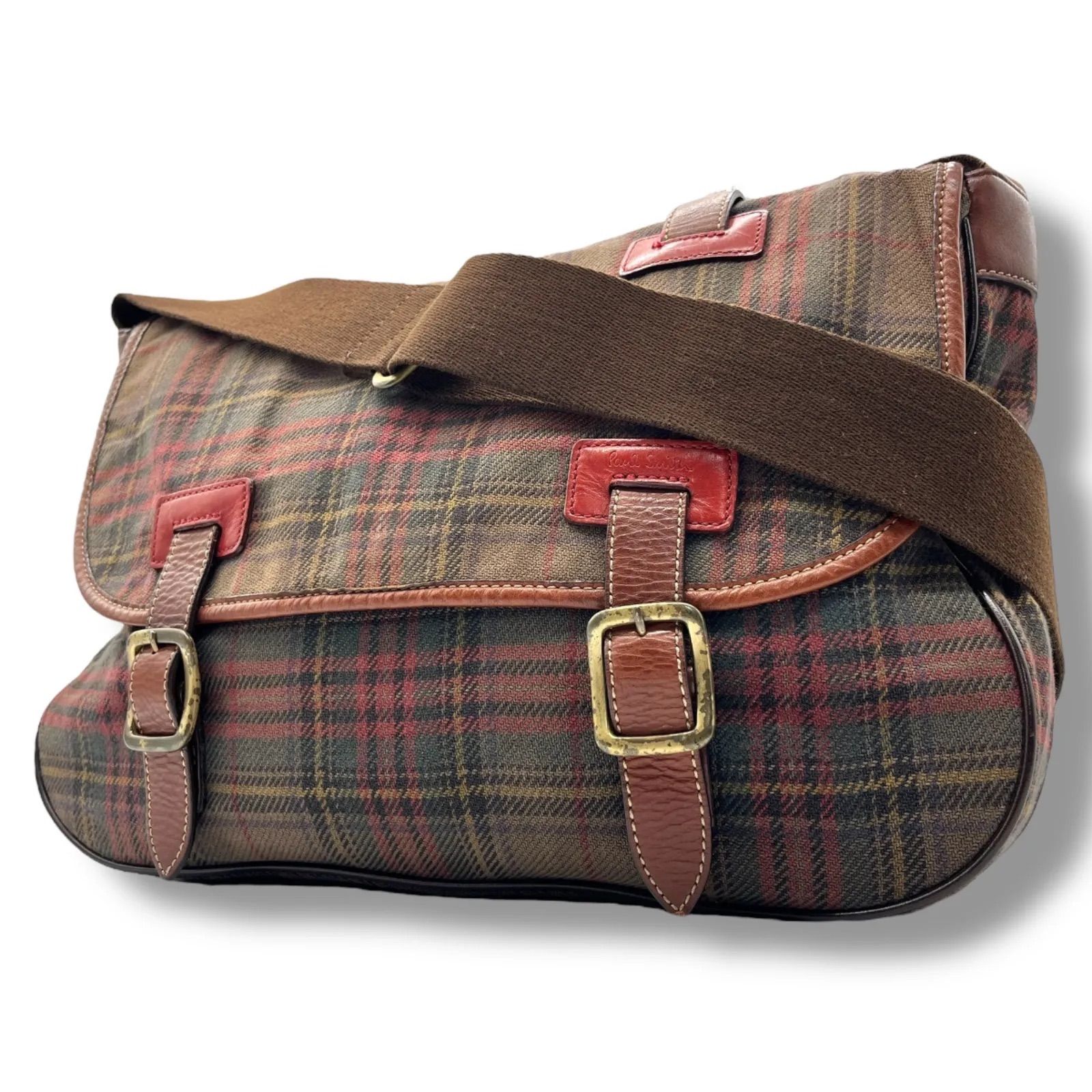 PaulSmith メッセンジャーバッグ チェック柄 キャンバス 1446 PaulSmith メッセンジャーバッグ チェック柄 キャンバス 1446