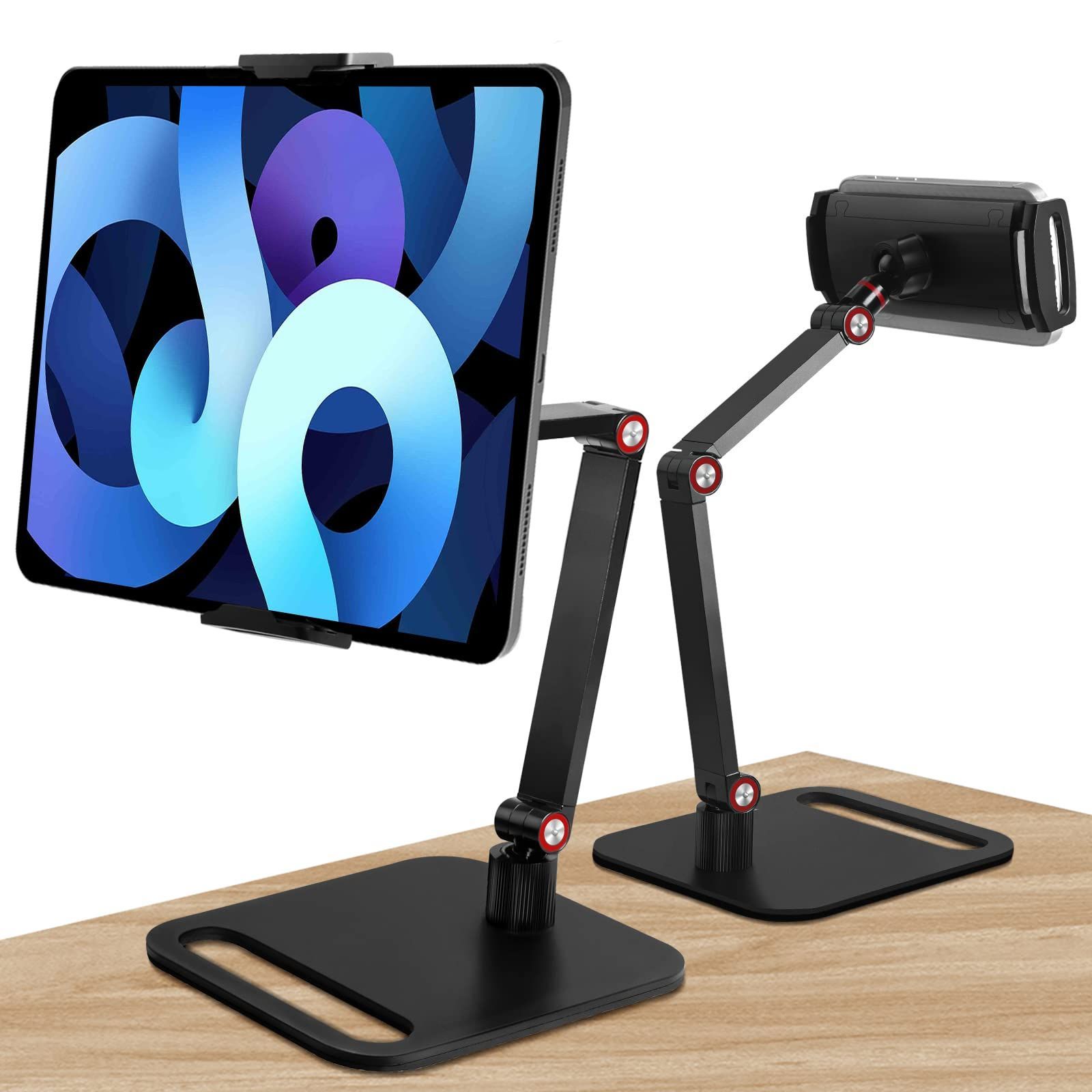 Mini Pro iPad for Air 折り畳み固定アーム 卓上 卓上 iPhone 床置き 揺れない 横|縱|仰向け 360回転 Switch 4.715.6インチ ベッド用 アーム Kindle多機種対応 スタンド タブレットスタンド p