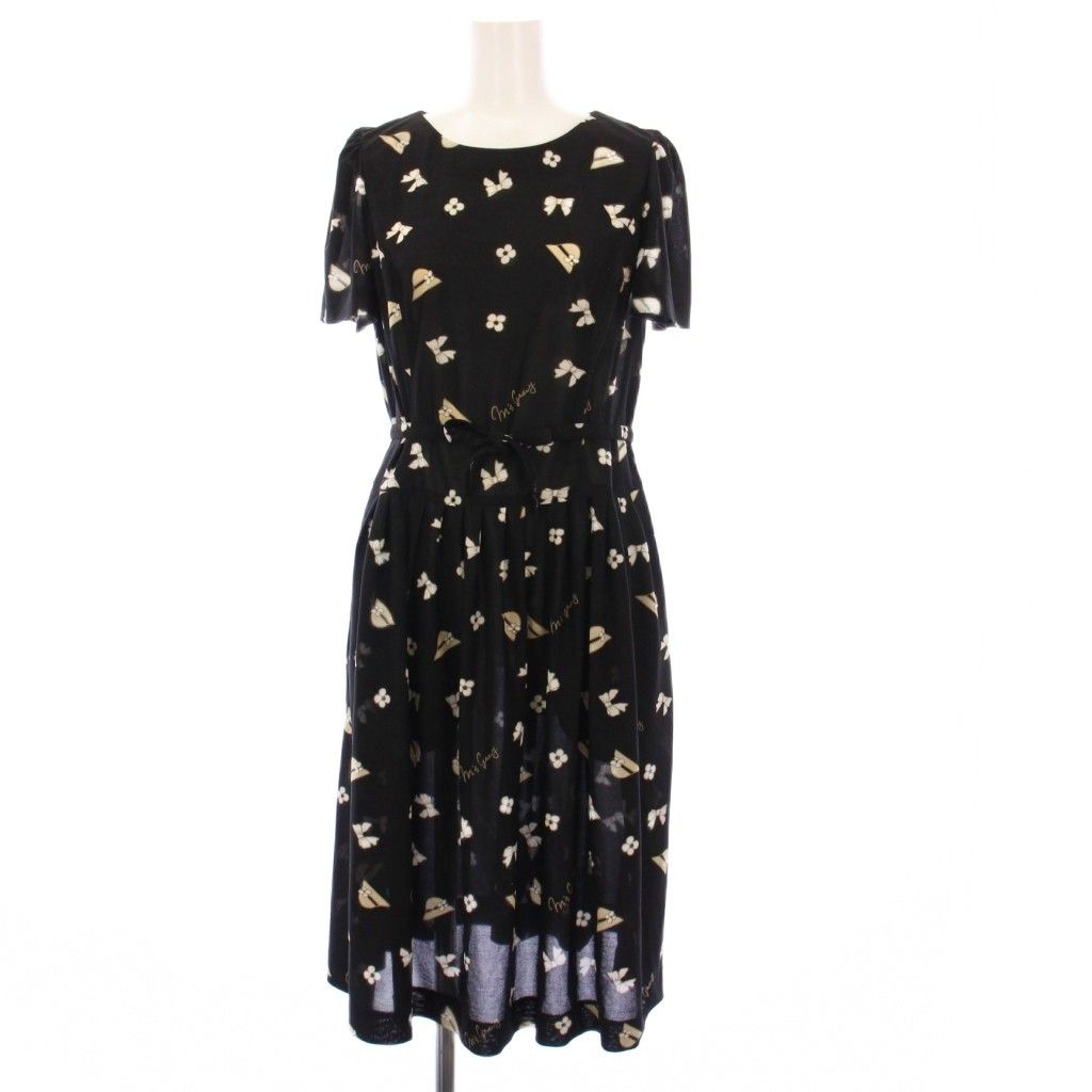 M`S GRACY　エムズグレイシー　パフスリーブ半袖ワンピース　サイズ３８ エムズグレイシー M'S GRACY ワンピース ロング 半袖 パフスリーブ