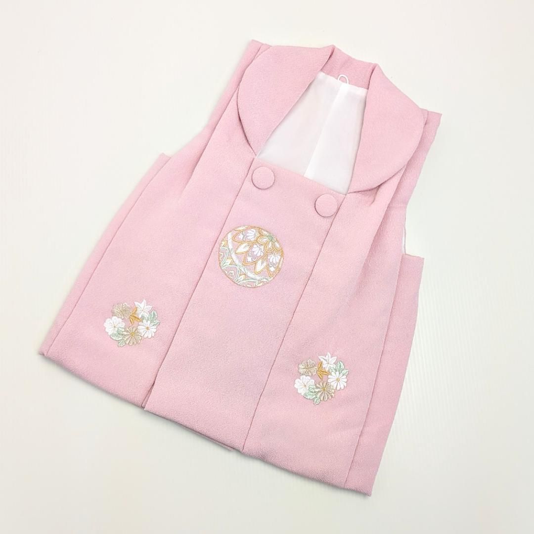 七五三 3歳 女の子 被布コート 単品 くすみ ピンク 毬 刺繍 SH10-3 