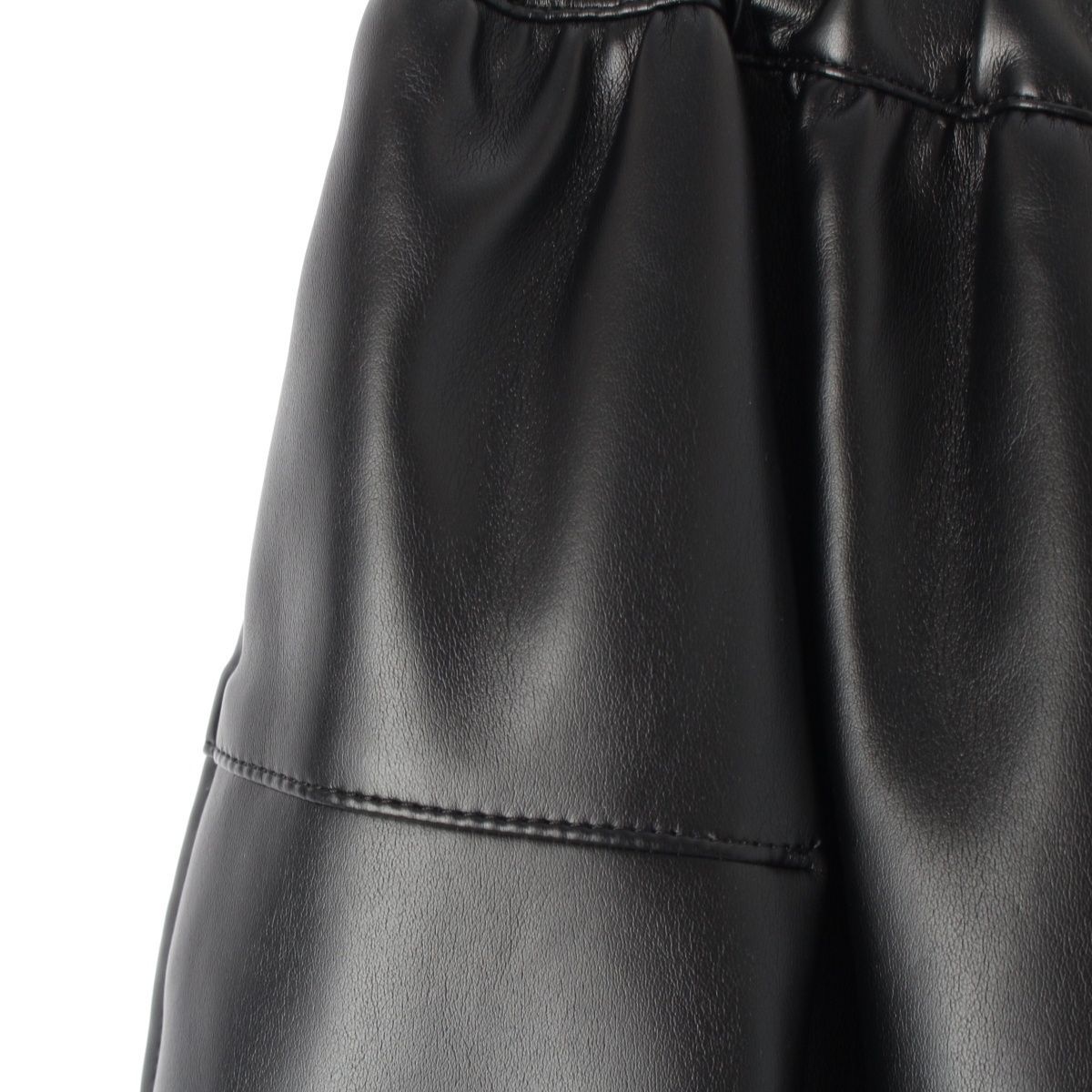 コムデギャルソン AD2025 24AW フェイクレザー 裾マジックテープ 切替 バルーン テーパード パンツ ボトムス GN-P007 ブラック XS DECORATOM_COM_BR