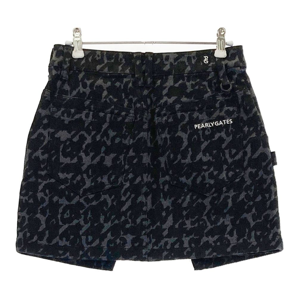サイズ 00 PEARLY GATES パーリーゲイツ 055-2234016 ストレッチスカート 千鳥 レオパード柄 ブラック系 240101535124 ゴルフウェア レディース ストスト
