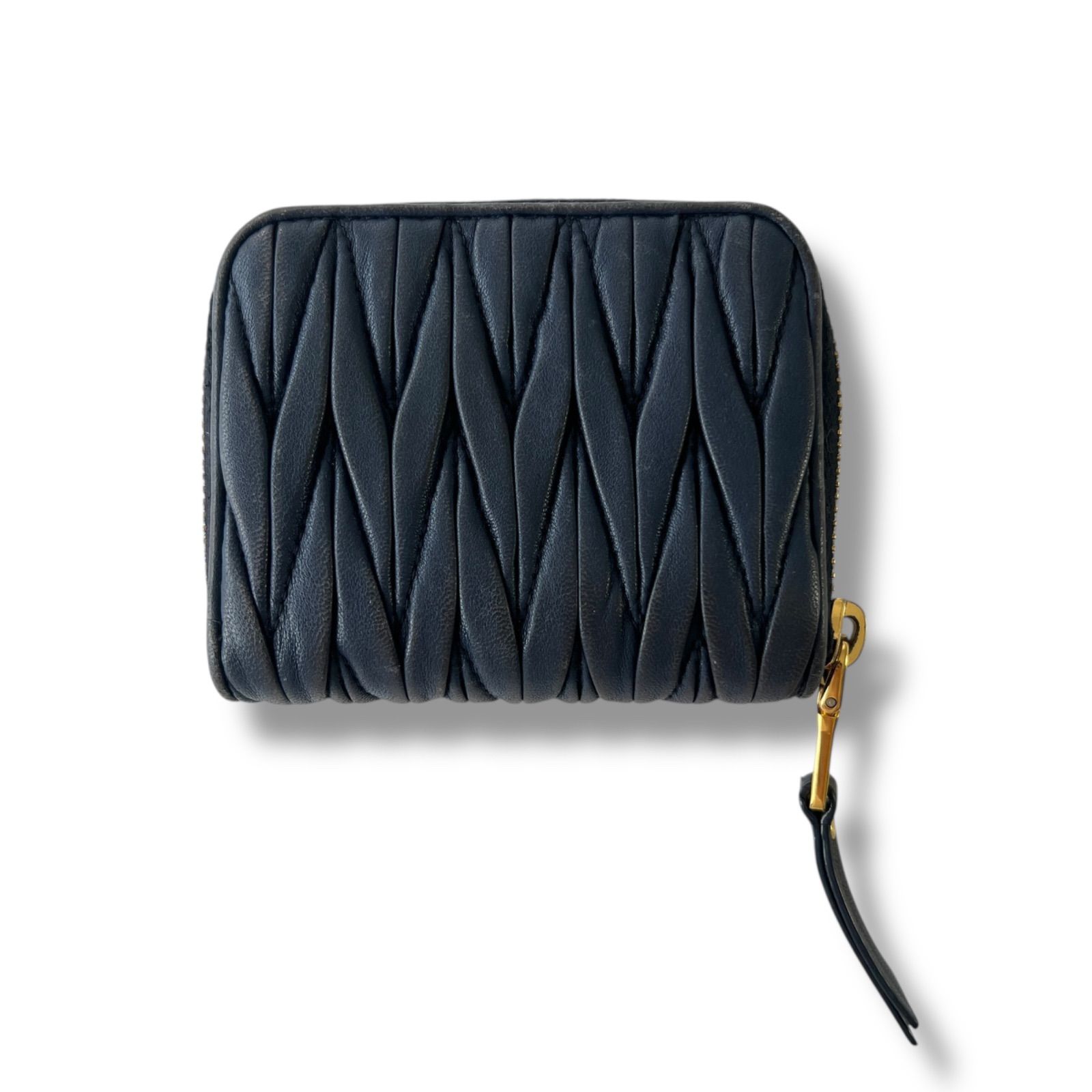 miu miu ブラックレザー 二つ折り財布 MIU MIU ブラックレザー miu miu ブラックレザー 二つ折り財布 MIU MIU ブラックレザー