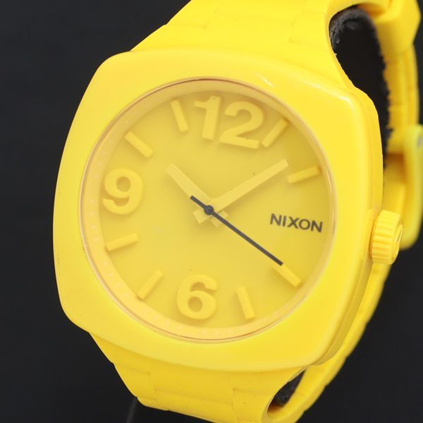 稼動 QZ 良品 ニクソン TUNED IN THE DIAL 11J 黄色文字盤 レディース腕時計 KRK 2000000 NSK