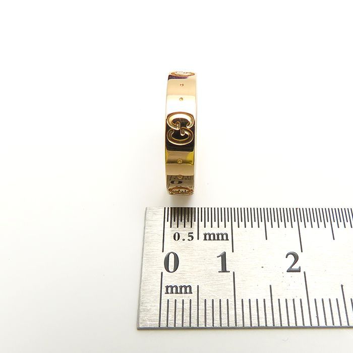 GUCCI アイコン　ピンクゴールドリング グッチ アイコン リング 750PG ピンクゴールド 8号 3.5g 18金 GG