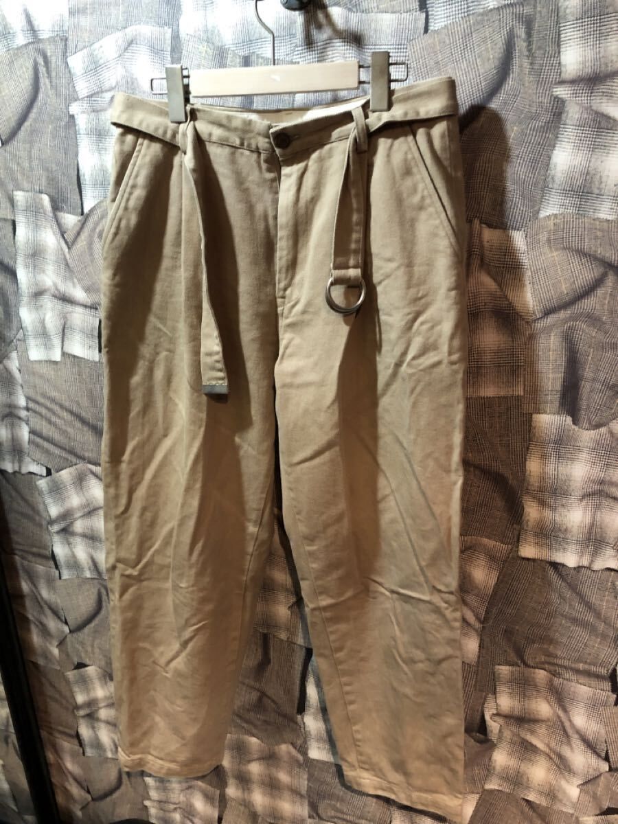 doublet ダブレット ボトム サイズL シルクチノワイドテーパード パンツ トラウザーズ シルク コットン ベージュ 21SS10PT145 FK