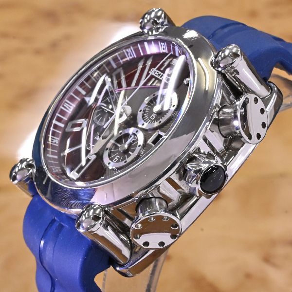 本物 セイコー ガランテ スプリングドライブ GMT クロノグラフ パワーリザーブ メンズウォッチ 男性用腕時計 新品純正ベルト SEIKO  GALANTE