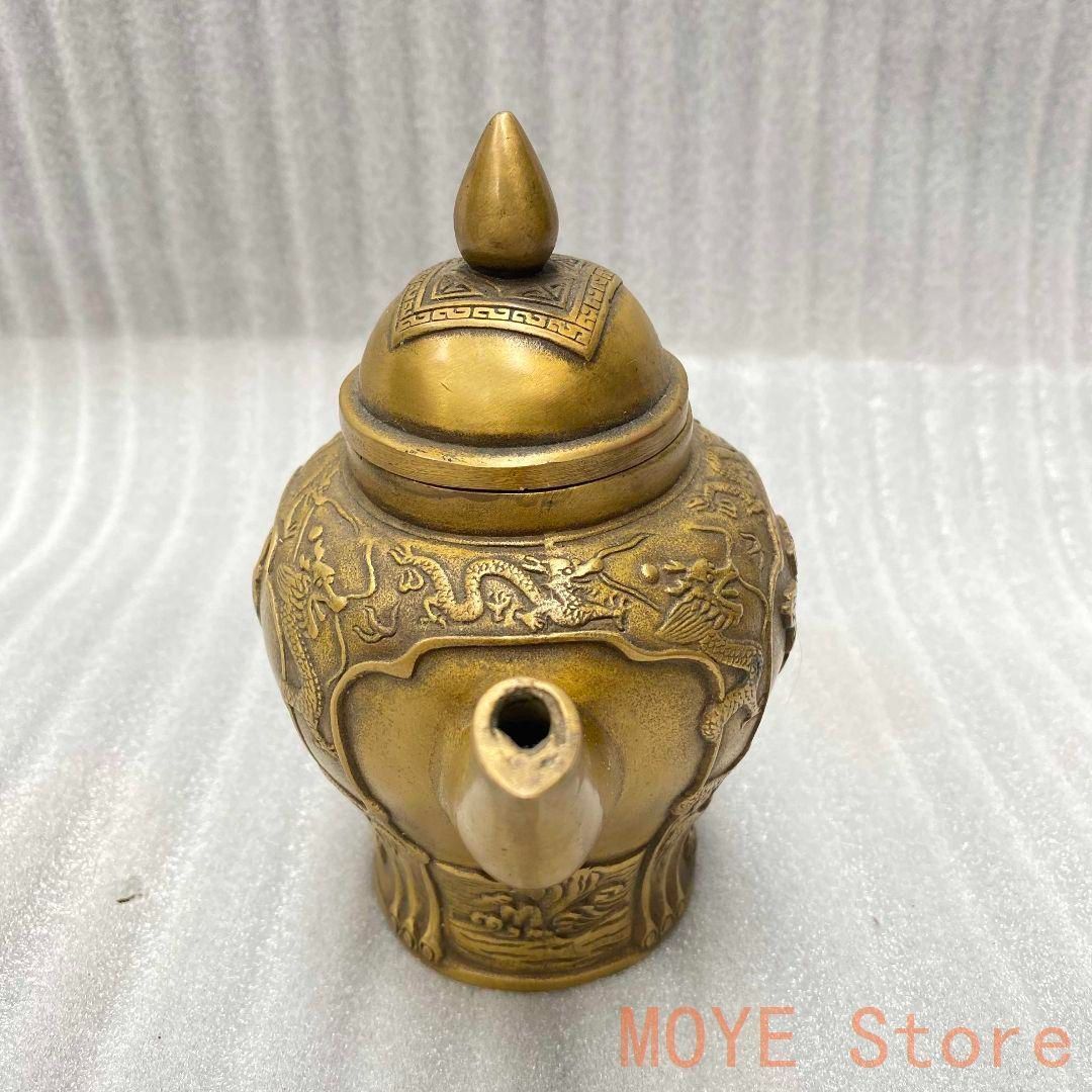銅製 竹の子壺 竹節壺 茶壺 茶道具 装飾品 工芸品 美術品 銅製 銅壺 龍鳳茶壺 徳利 手提げ壺茶道具 装飾品 工芸品 置物