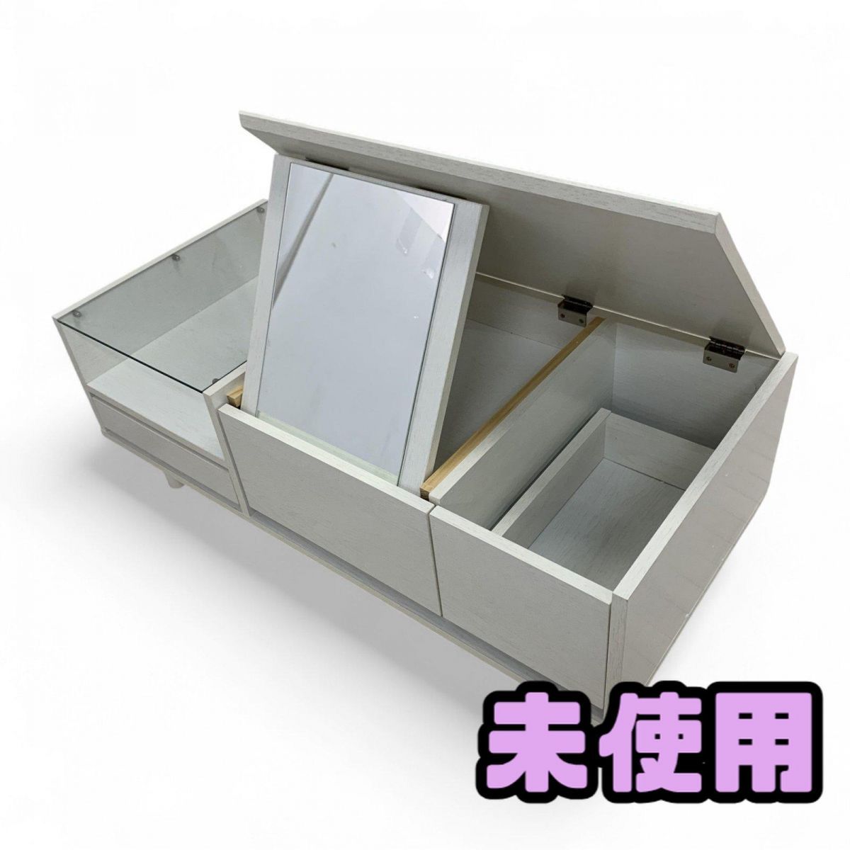 [新品未開封] LOWYA Irror テーブルドレッサー グレー LOWYA ドレッサー テーブル おしゃれ 鏡台 ドレッサーテーブル 収納