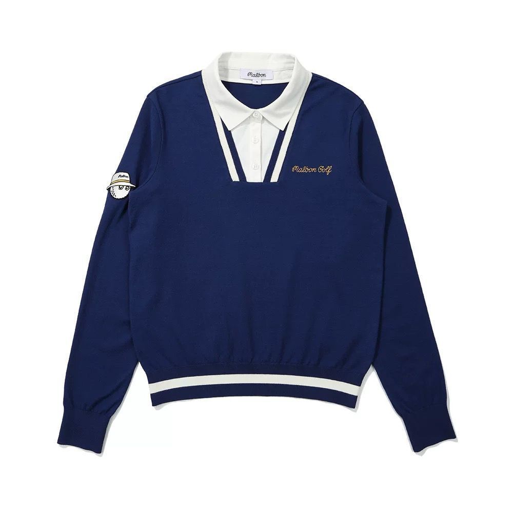 マルボンゴルフ malbon golf ニット セーター ネイビー系 Ｓ－Ｌ サイズう選択 ss0186
