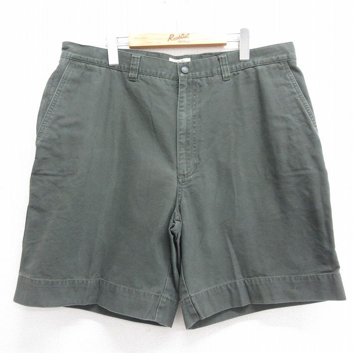 W37/古着 セントジョンズベイ ショート パンツ ショーツ メンズ 00s ダック地 濃緑 グリーン 24jun14 中古 ボトムス 短パン ショーパン ハ