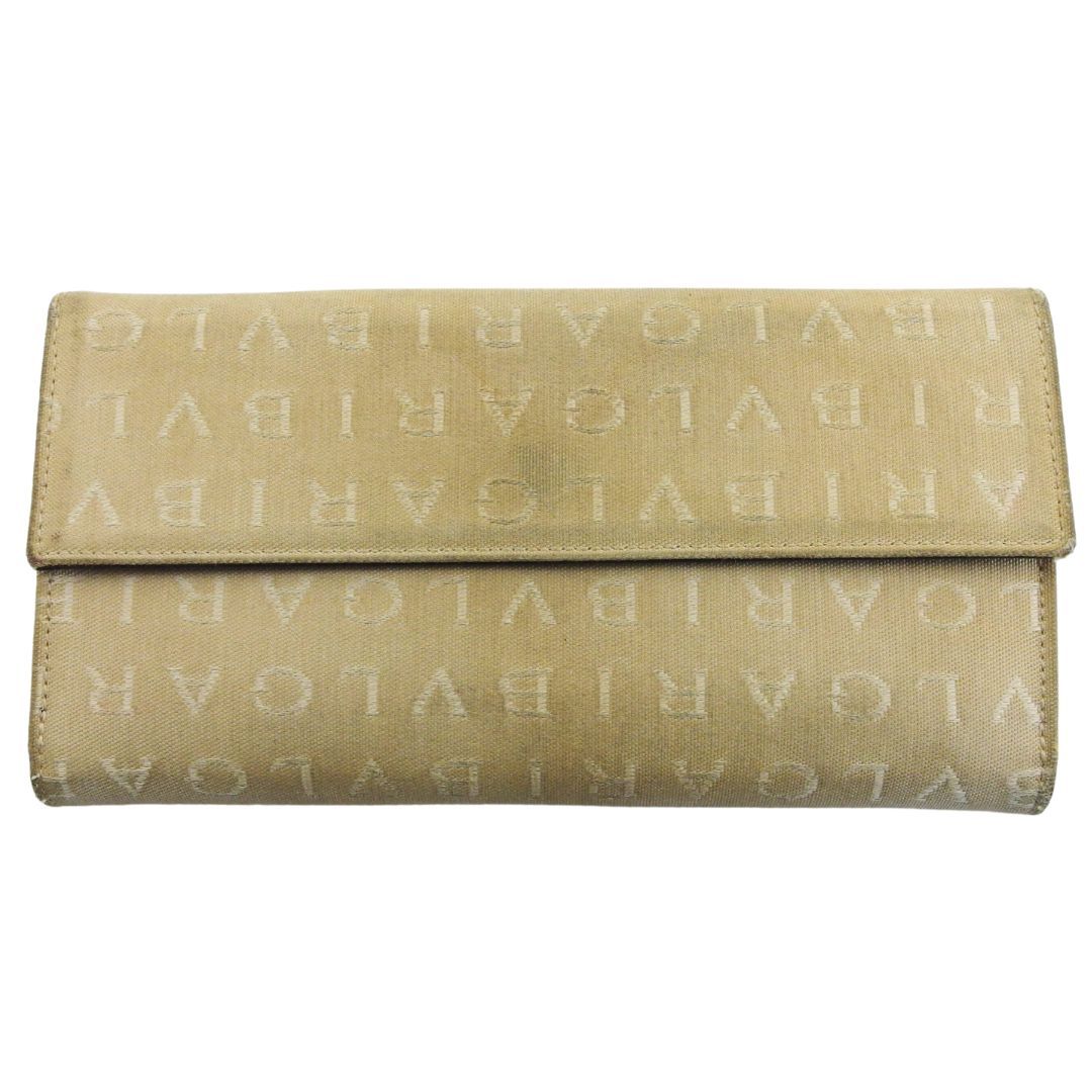 ブルガリ BVLGARI 長財布 ロゴマニア ブラウン ゴールド レディース