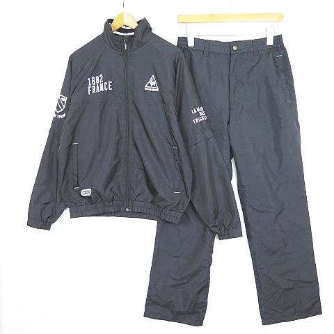 ルコックスポルティフ le coq sportif GOLF COLLECTION セットアップ ウインドジャケット ウインドパンツ M ブラック 2sa6204