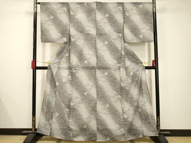 平和屋着物 夏物 小紋 絽 舞蝶文 洗える着物 AABB8788sx