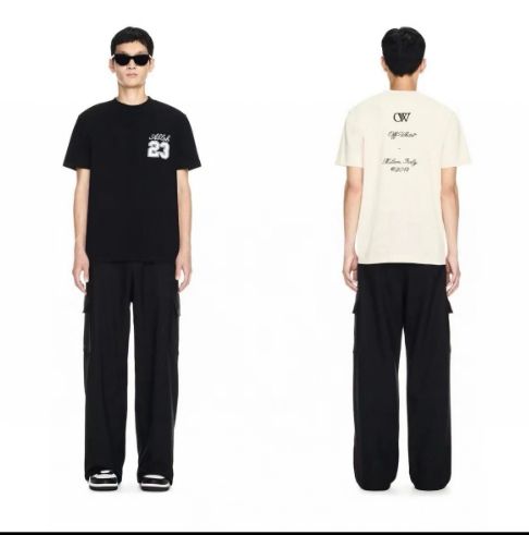 美品✨✨ Off-White 23 エンブロイダリー Tシャツ    2色:ブラック、ベージュ