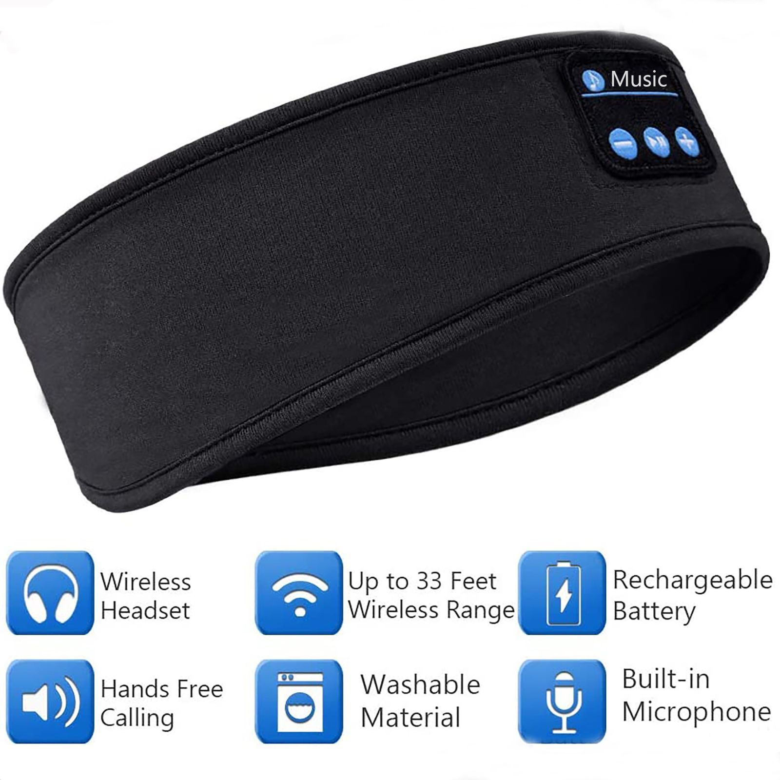 スポーツヘッドバンド Bluetooth 5.0 アウトドア ランニング ヨガ 吸汗