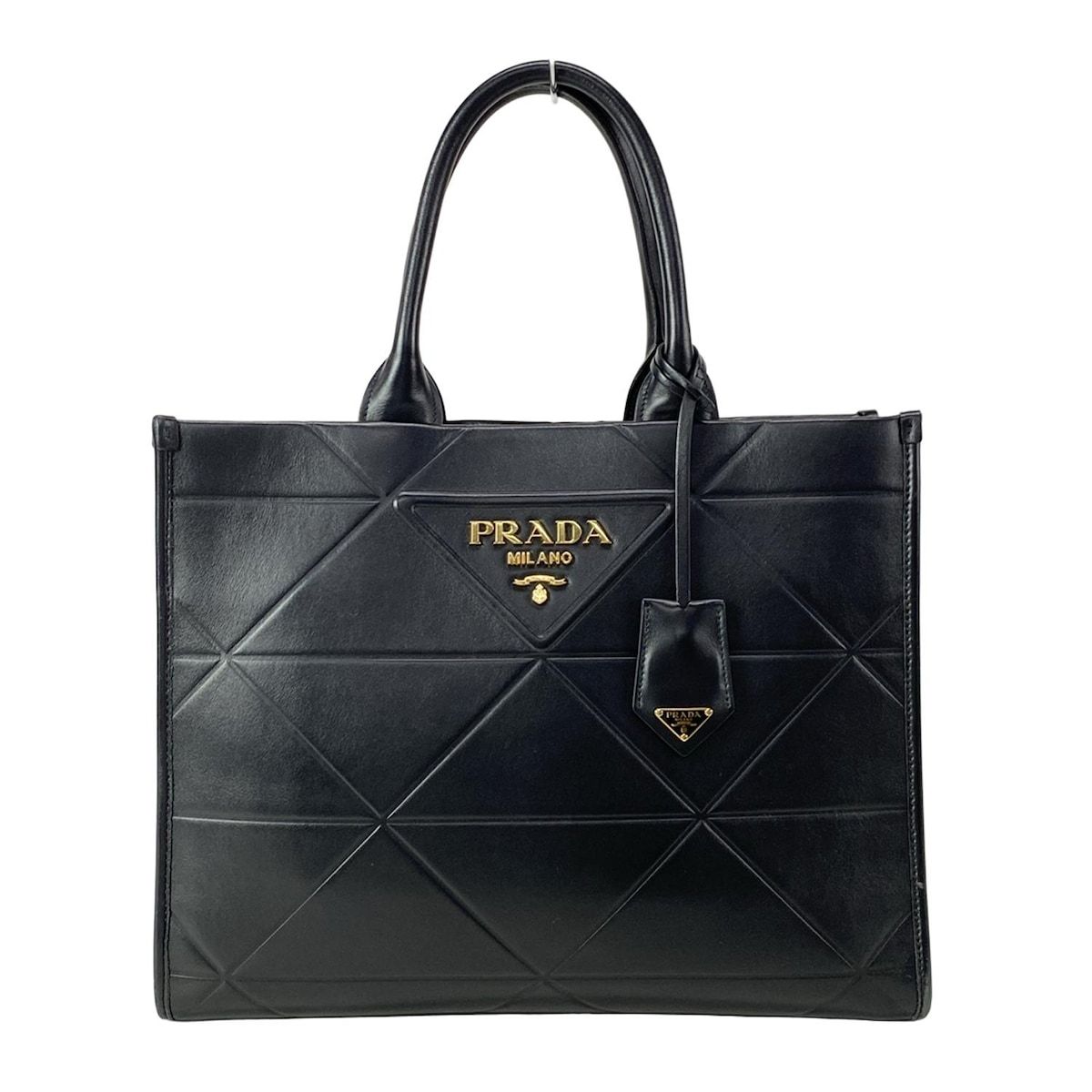 PRADA(プラダ) トートバッグ シンボル トップステッチ レザー