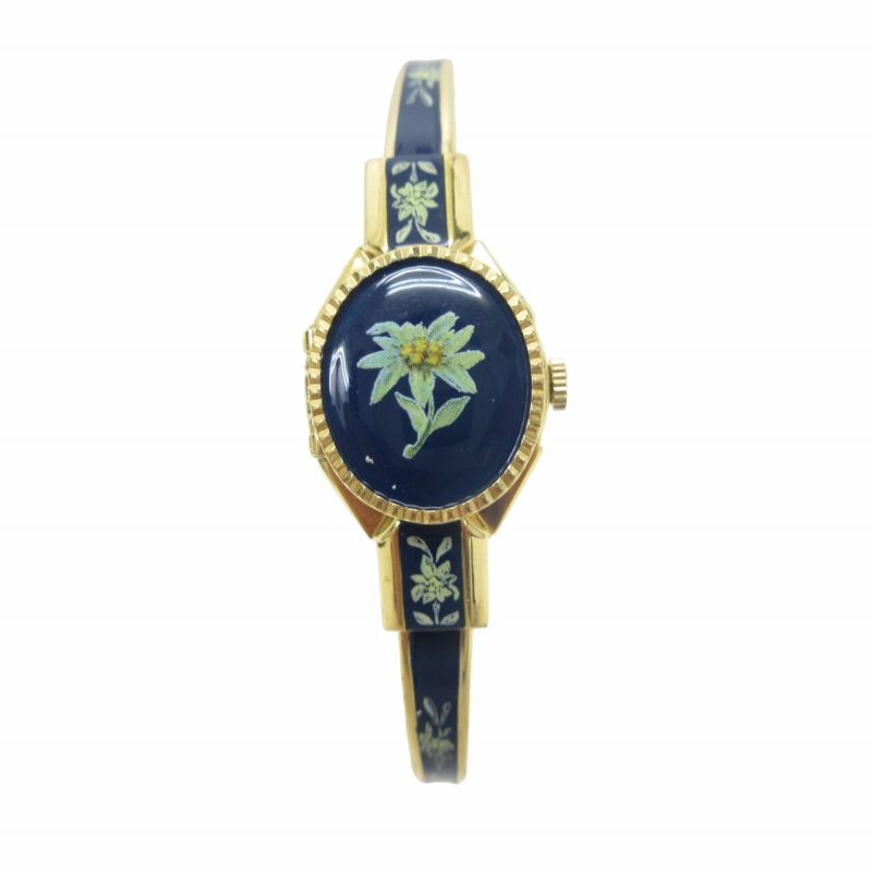 新品電池 稼動 アンドレムッシュ 腕時計 クォーツ 花柄 バングル