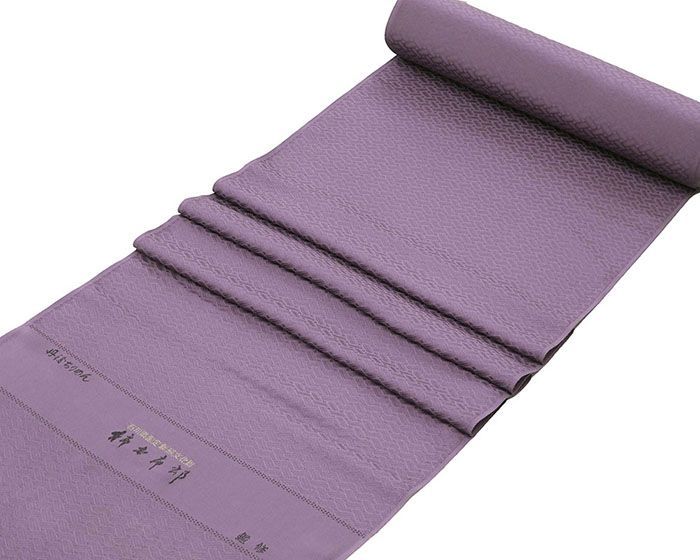 色無地 正絹 加賀友禅 柿本市郎鑑修 丹後ちりめん 渋め紫 反物 未仕立 a2045