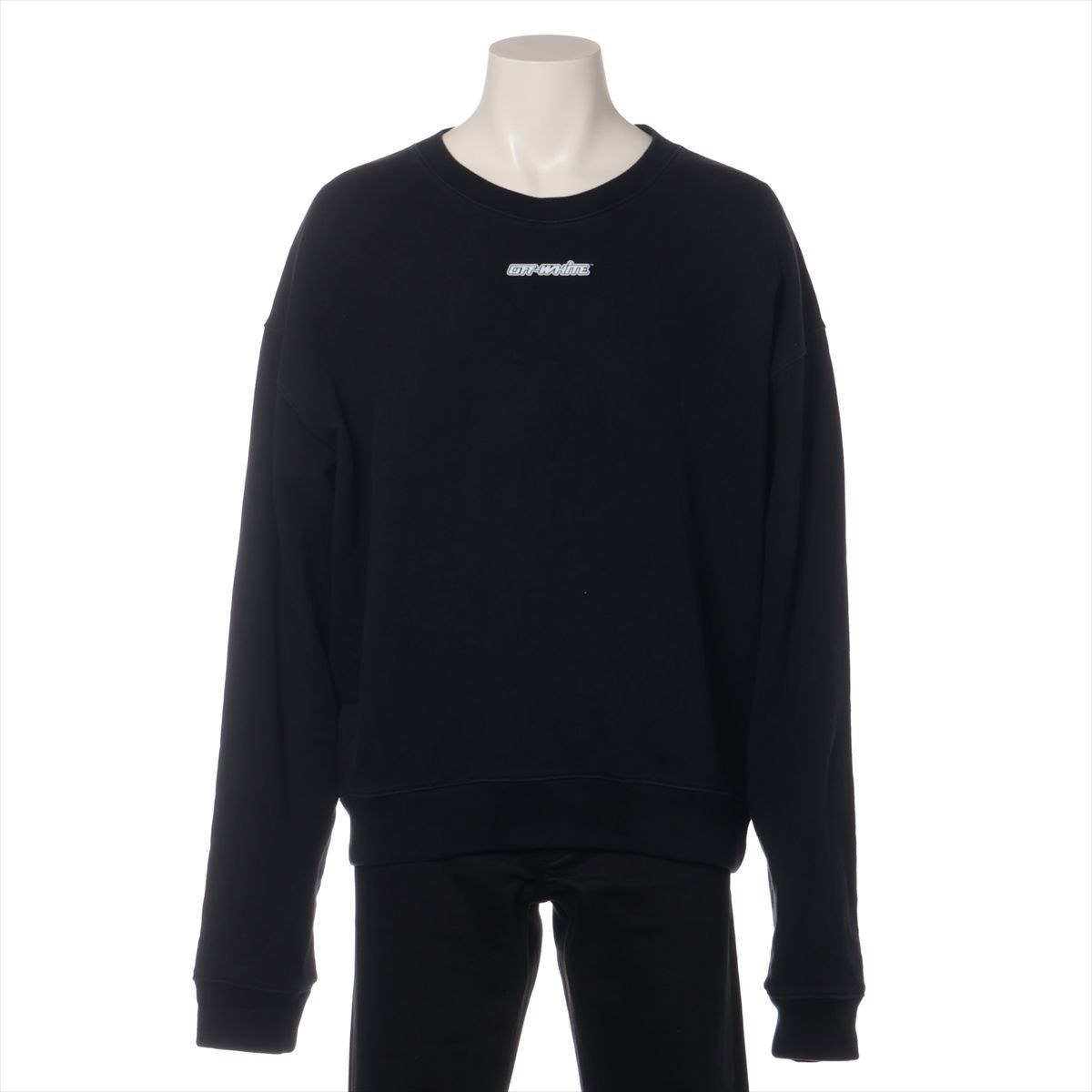 OFF-WHITE オフホワイト コットン スウェット トップス ブラック