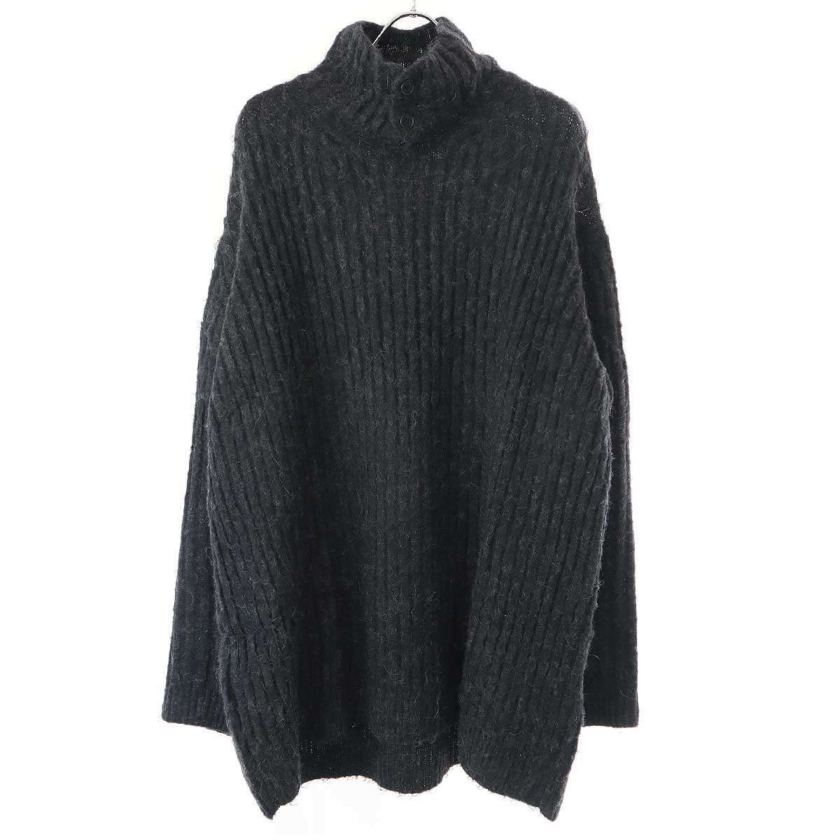 Yohji Yamamoto POUR HOMME ヨウジヤマモト プールオム 18AW ハイネックアルパカニットセーター HV-K15-881 チャコール系 3 Yohji Yamamoto POUR HOMME ヨウジヤマモト プールオム 18AW