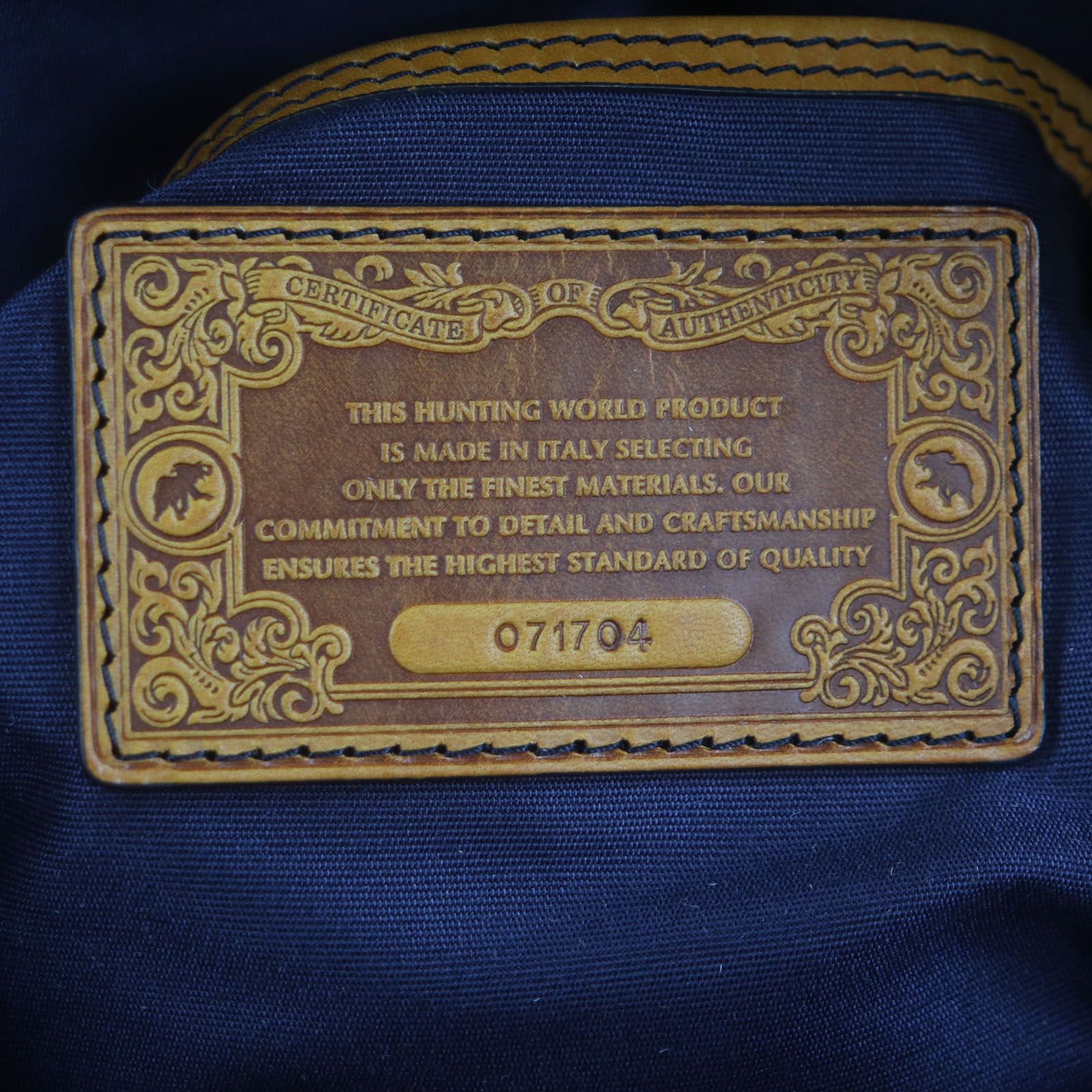 HUNTING WORLD ボストンバッグ ネイビー 2way バチュークロス HUNTING