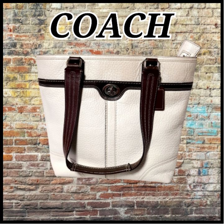 COACH☆ハンプトンズレザーランチトートバッグ肩掛け・手提げ・ターン