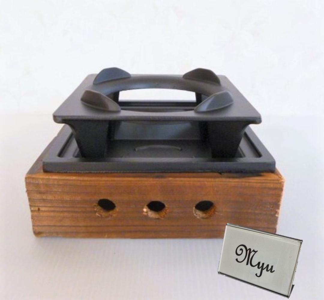 103b/ 4セット 新品 天然木製卓上コンロ2way プロ用 一人鍋固形
