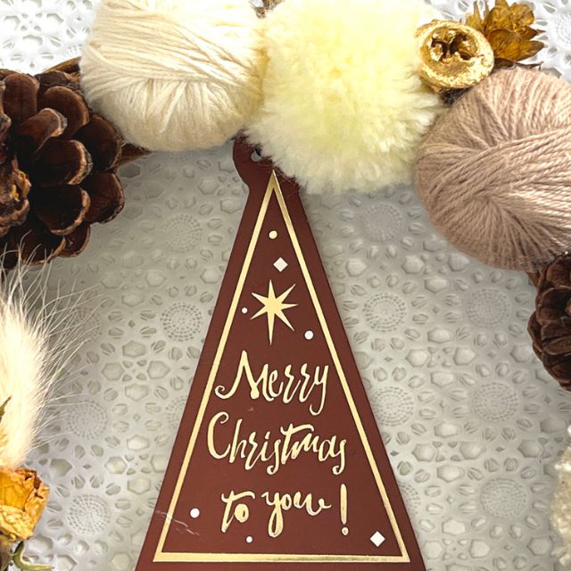 クリスマスリース ポンポンリース 毛糸リース ハンドメイド