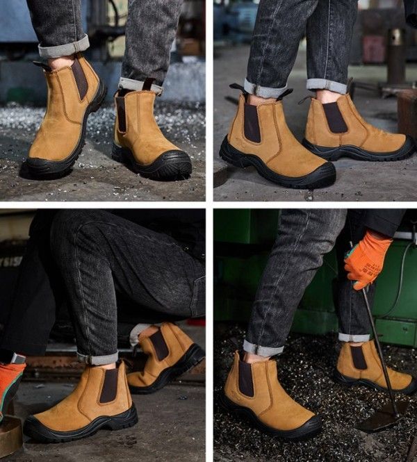 安全靴 防水 静電気防止 軽量 メンズ レディース スニーカー ワーク シューズ 作業靴 ワークブーツ 男女兼用 通気性 快適 セーフティ グリップ 耐摩耗 滑らない キャメル 特大きいサイズ