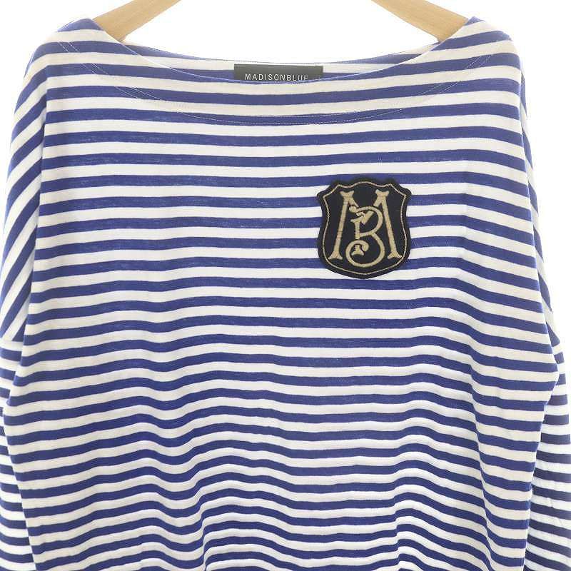 マディソンブルー ボートネック ワッペン付 ボーダー カットソー Tシャツ マディソンブルー MADISONBLUE ワッペン付き ボートネック