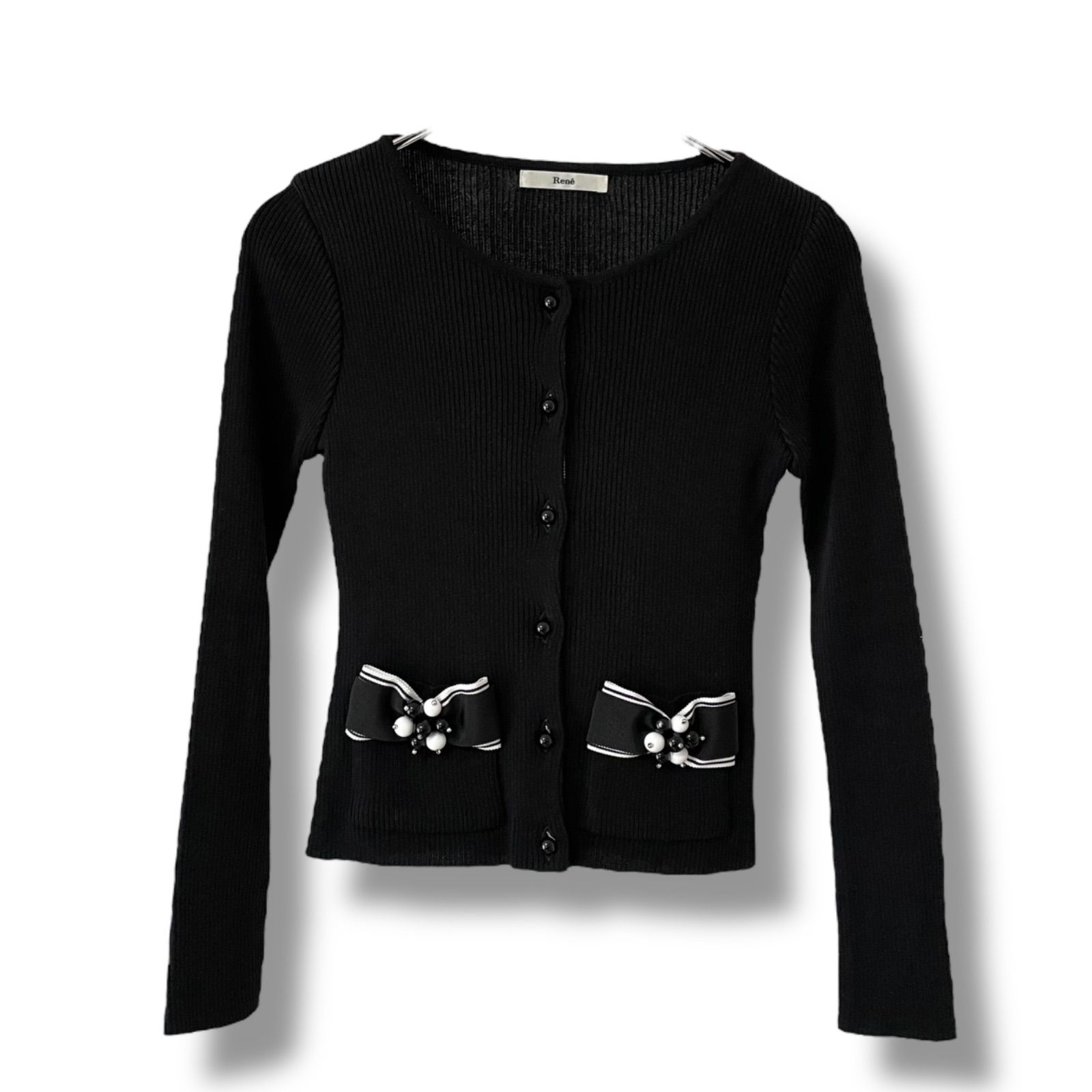 Rene】黒ダブルジップカーディガン 36 size Rene* ੈ✩‧₊˚ダブルジップ