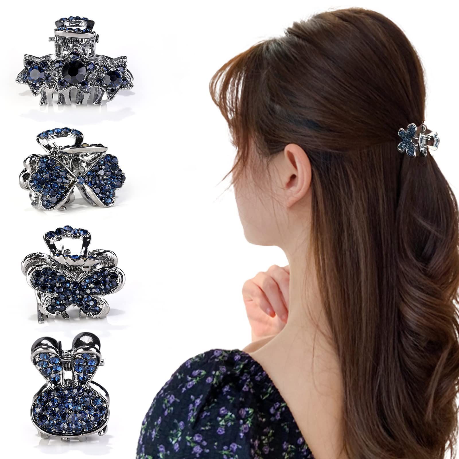 商品 髪留め ヘアアクセサリー ミニ ミニ 髪飾りヘアアレ ヘアクリップ ネクタイ ウサギ バンスクリップ 4個セット 小さめ 蝶々 前髪留め Coollooda 人気 前髪クリップ