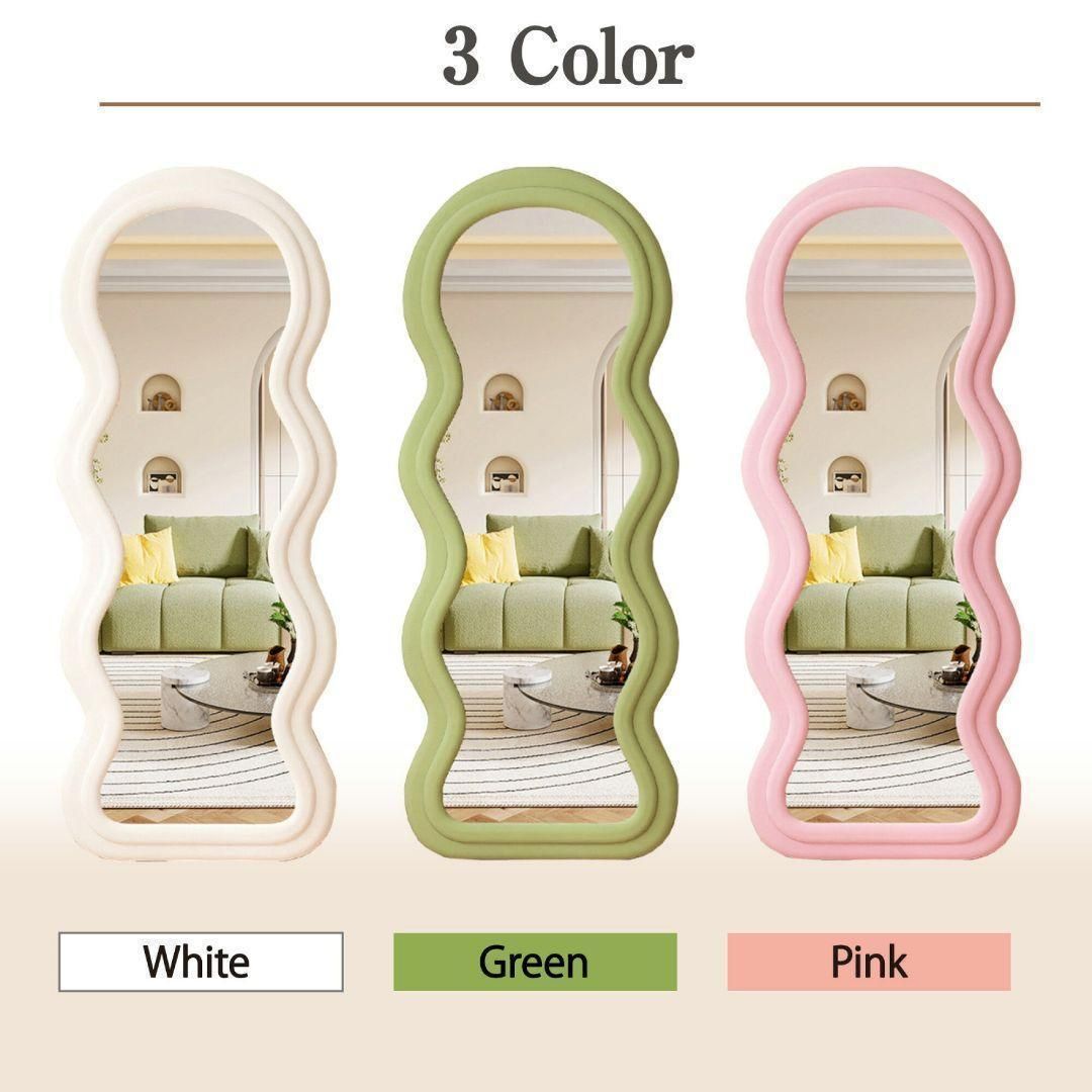 立てかけミラー ベルベット生地フレーム ホワイト 160x60cm 1872 立てかけミラー ベルベット生地フレーム ホワイト160x60cm 1872