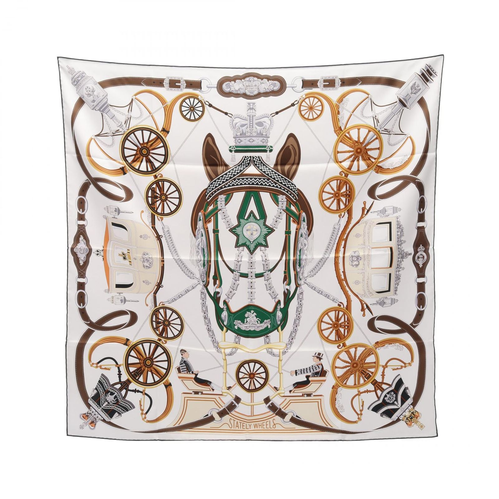 HERMES エルメス カレ90 STATELY WHEELS スカーフ - メルカリ