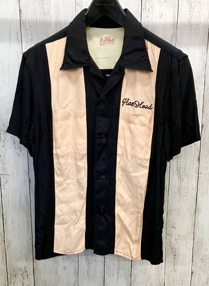 FLAT HEAD|ボーリングシャツ |フラットヘッド|レーヨン |半袖シャツ|オープン |サイズ38|夏