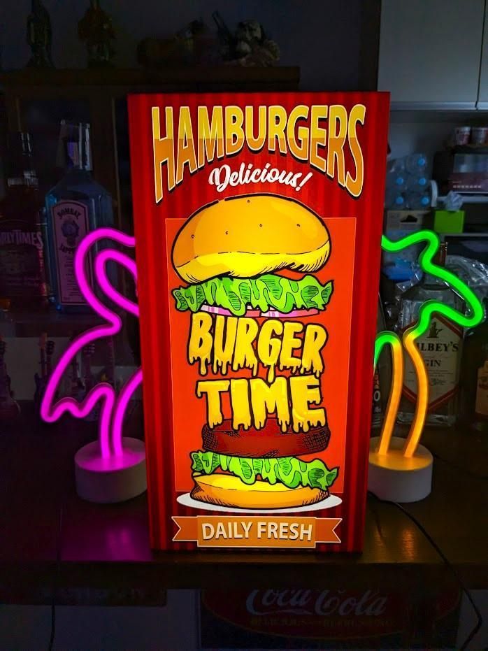 デザイン看板】ハンバーガー ポテト☆ポスター壁掛けベーカリー