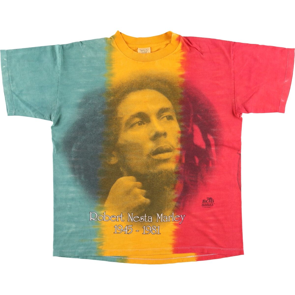 古着 90年代 WILD OATS BOB MARLEY ボブマーリー バンドTシャツ バンT USA製 メンズXL相当 ヴィンテージ/evb007004