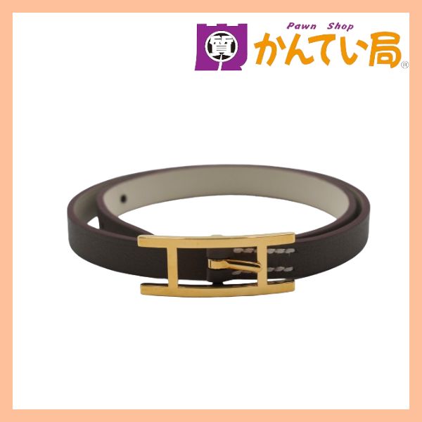 HERMES エルメス レザーブレスレット ビーアピ ドゥブルトゥール H064647 スイフト エトゥープ/ナタ T3 ゴールド金具 - メルカリ