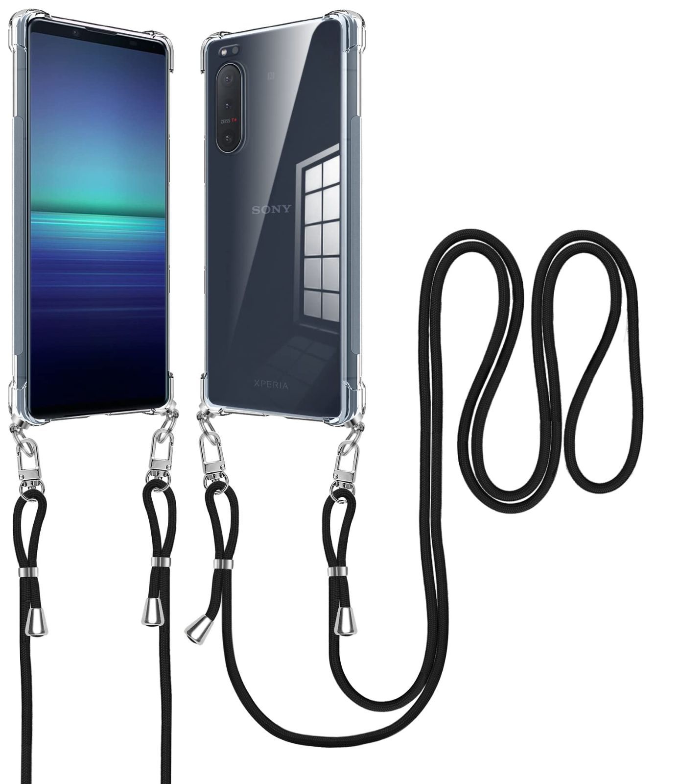 クリア Xperia SO-01M スマホケース SOV41 カバー 肩掛け Xperia 斜めかけ 901SO 縄掛け ケース ショルダー クリア ケース 縄掛け TPU ストラップ付き 薄型軽量 1.5MM 取り外し可能 5 電波影響なし 指紋防止 落下防