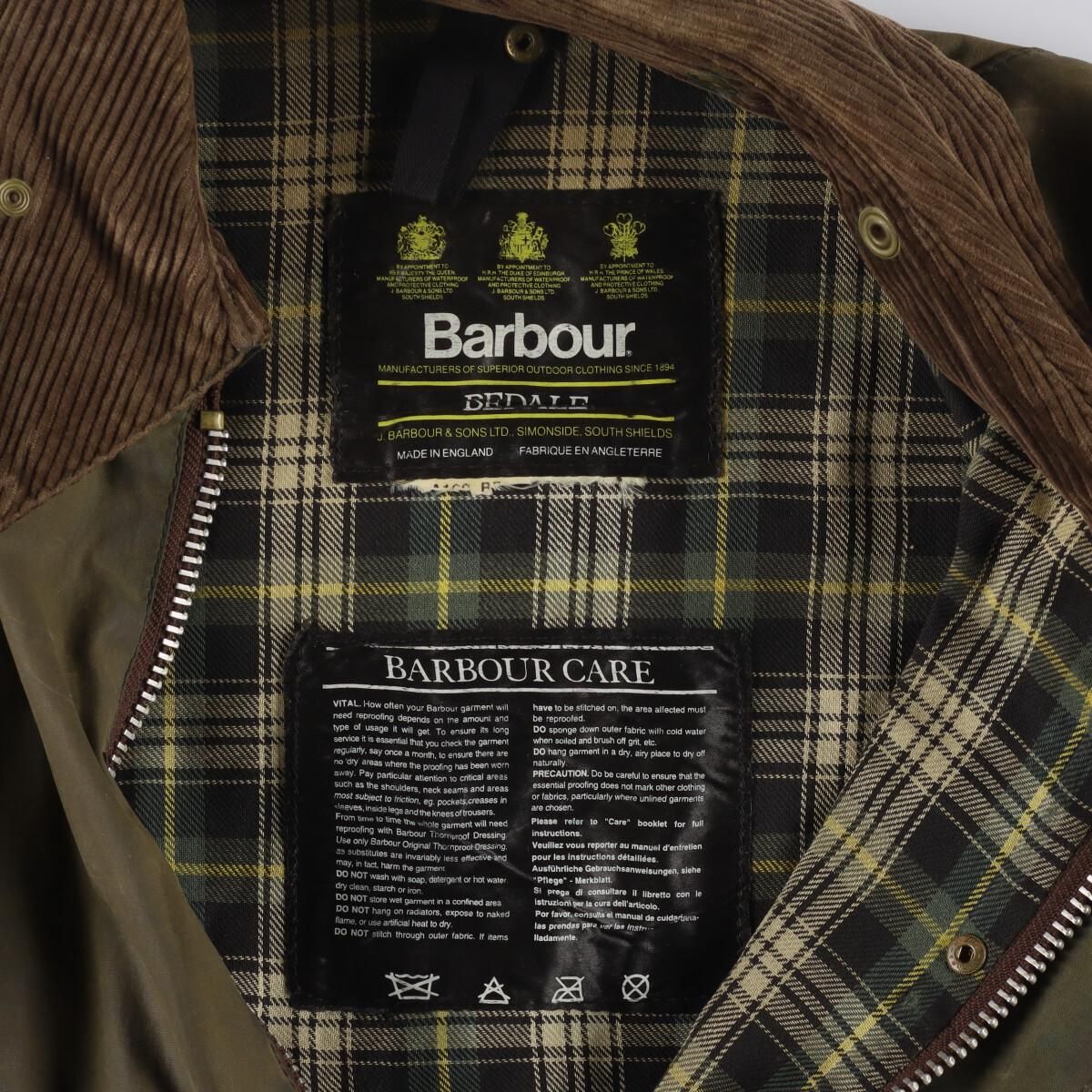 古着 90年代 バブアー Barbour BEDALE ビデイル 旧3ワラント バッジ