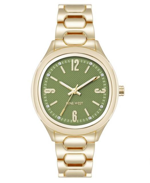 送料無料 アンクライン レディース 腕時計 アクセサリー Women s Quartz Unique Olive and G -Tone Metal Alloy Watch 33mm Olive G -Tone