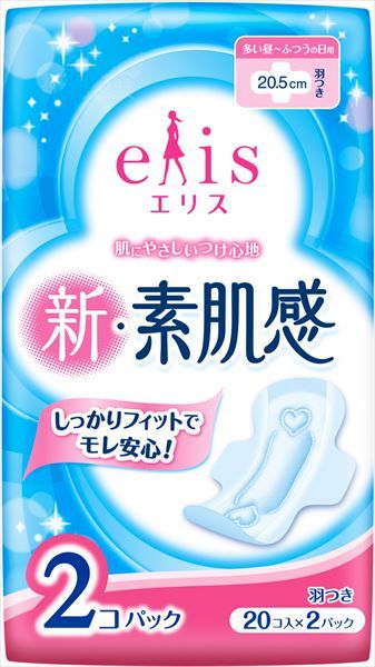 まとめ買い-27点セット エリス 新 素肌感 多い昼～ふつうの日用 羽つき ２０枚×２Ｐ 生理用品