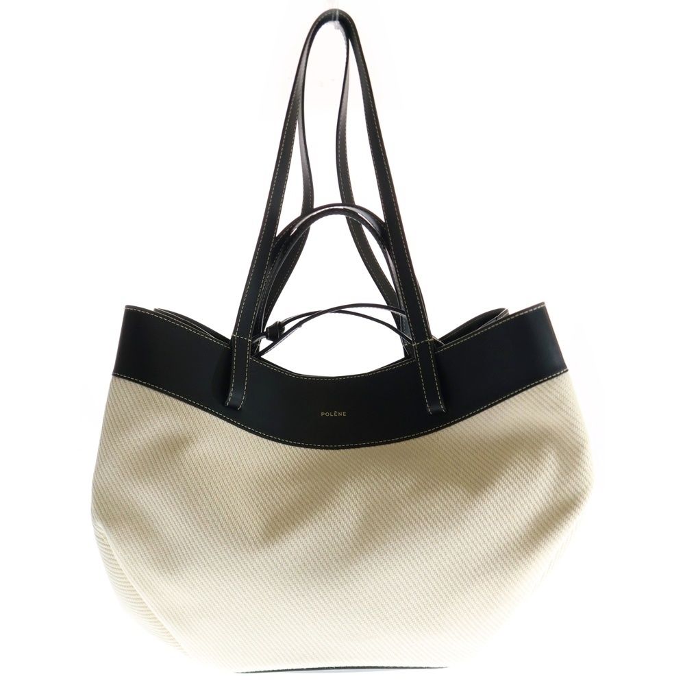 POLENE (ポレーヌ) キャンバス レザー 2WAY ハンド ショルダー トート 