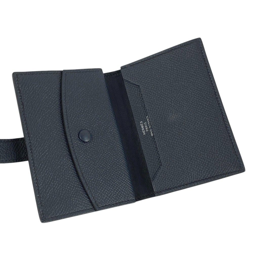 ■美品■　エルメス ベアンミニ カード ケース 小銭入れ エプソン SS ネイビー Y刻 箱 【358937】1 □美品□ エルメス ベアンミニ カード ケース 小銭入れ エプソン SS